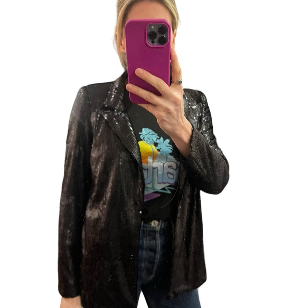 NWT Black sequined blazer - Picture 2 of 9